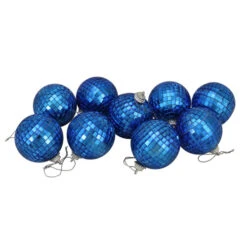 Northlight 9ct Lavish Blue Mirrored Disco Christmas Ball Ornaments 2.5" (60mm) -Chic Christmas Decoration northlight lj34025 3 76507.1665174041