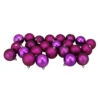 Northlight 24ct Purple Shatterproof 4-Finish Christmas Ball Ornaments 2.5" (60mm)