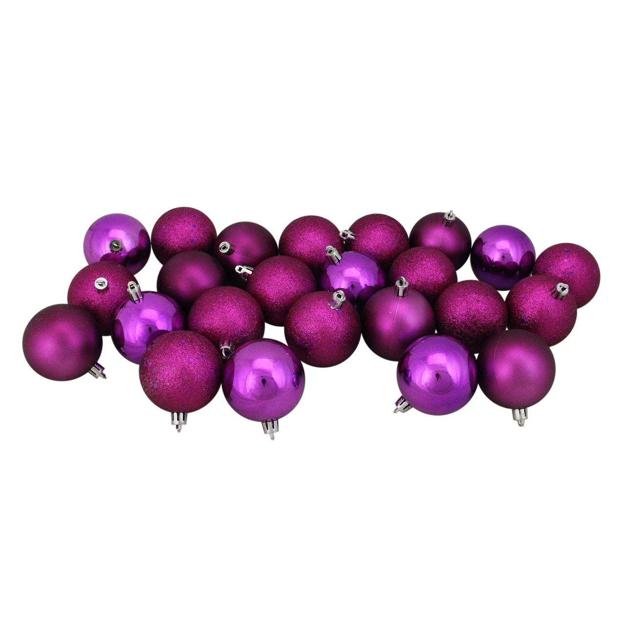 Northlight 24ct Purple Shatterproof 4-Finish Christmas Ball Ornaments 2.5" (60mm) 1 Northlight 24ct Purple Shatterproof 4-Finish Christmas Ball Ornaments 2.5" (60mm)