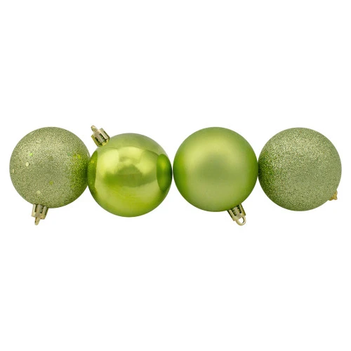 Northlight 60ct Kiwi Green Shatterproof 4-Finish Christmas Ball Ornaments 2.5" (60mm) 2 Northlight 60ct Kiwi Green Shatterproof 4-Finish Christmas Ball Ornaments 2.5" (60mm) - Image 2