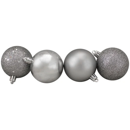 Northlight 60ct Pewter Gray Shatterproof 4-Finish Christmas Ball Ornaments 2.5" (60mm) 3 Northlight 60ct Pewter Gray Shatterproof 4-Finish Christmas Ball Ornaments 2.5" (60mm) - Image 3