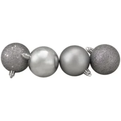 Northlight 24ct Pewter Gray Shatterproof 4-Finish Christmas Ball Ornaments 2.5" (60mm) -Chic Christmas Decoration northlight lj34933 2 19701.1632502736