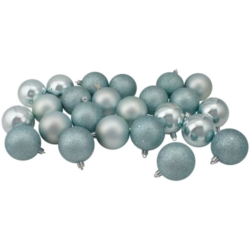 Northlight 60ct Mermaid Blue Shatterproof 4-Finish Christmas Ball Ornaments 2.5" (60mm) 1 Northlight 60ct Mermaid Blue Shatterproof 4-Finish Christmas Ball Ornaments 2.5" (60mm)