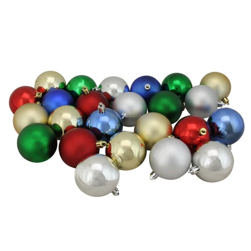 Northlight 24ct Multi-Color Shatterproof 2-Finish Christmas Ball Ornaments 2.5" (60mm) 1 Northlight 24ct Multi-Color Shatterproof 2-Finish Christmas Ball Ornaments 2.5" (60mm)