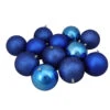 Northlight 12ct Lavish Blue Shatterproof 4-Finish Christmas Ball Ornaments 4" (100mm)