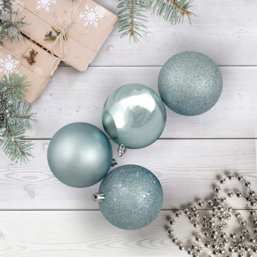 Northlight 60ct Mermaid Blue Shatterproof 4-Finish Christmas Ball Ornaments 2.5" (60mm) 2 Northlight 60ct Mermaid Blue Shatterproof 4-Finish Christmas Ball Ornaments 2.5" (60mm) - Image 2