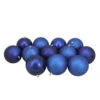 Northlight 12ct Royal Blue Shatterproof 4-Finish Christmas Ball Ornaments 4" (100mm)