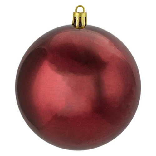 Northlight 12ct Burgundy Red Shatterproof Shiny Christmas Ball Ornaments 4" (100mm) 3 Northlight 12ct Burgundy Red Shatterproof Shiny Christmas Ball Ornaments 4" (100mm) - Image 3