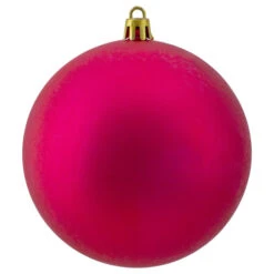 Northlight 12ct Magenta Pink Shatterproof Matte Christmas Ball Ornaments 4" (100mm) -Chic Christmas Decoration northlight lj35205 2 17568.1665089593