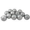 Northlight 12ct Pewter Gray Shatterproof Matte Christmas Ball Ornaments 4" (100mm)