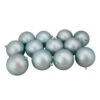 Northlight 12ct Mermaid Blue Shatterproof Matte Christmas Ball Ornaments 4" (100mm)