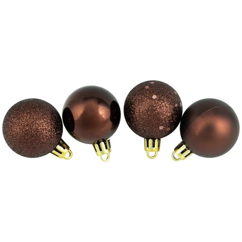 Northlight 96ct Mocha Brown Shatterproof 4-Finish Christmas Ball Ornaments 1.5" (40mm) 3 Northlight 96ct Mocha Brown Shatterproof 4-Finish Christmas Ball Ornaments 1.5" (40mm) - Image 3