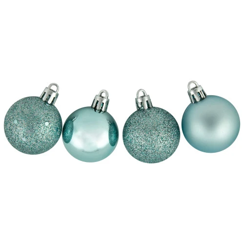 Northlight 96ct Mermaid Blue Shatterproof 4-Finish Christmas Ball Ornaments 1.5" (40mm) 2 Northlight 96ct Mermaid Blue Shatterproof 4-Finish Christmas Ball Ornaments 1.5" (40mm) - Image 2