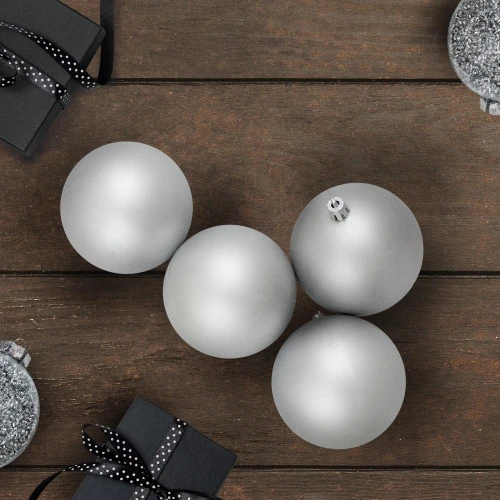 Northlight 32ct Matte Silver Shatterproof Christmas Ball Ornaments 3.25" (80mm) 2 Northlight 32ct Matte Silver Shatterproof Christmas Ball Ornaments 3.25" (80mm) - Image 2