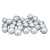 Northlight 32ct Matte Silver Shatterproof Christmas Ball Ornaments 3.25" (80mm)
