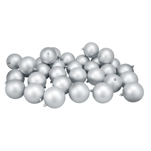 Northlight 32ct Matte Silver Shatterproof Christmas Ball Ornaments 3.25" (80mm) 1 Northlight 32ct Matte Silver Shatterproof Christmas Ball Ornaments 3.25" (80mm)