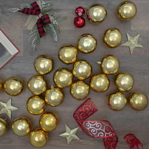 Northlight 60ct Vegas Gold Shatterproof Shiny Christmas Ball Ornaments 2.5" (60mm) 2 Northlight 60ct Vegas Gold Shatterproof Shiny Christmas Ball Ornaments 2.5" (60mm) - Image 2