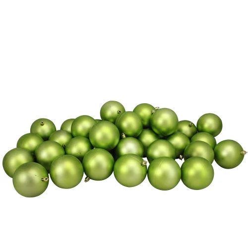 Northlight 32ct Matte Kiwi Green Shatterproof Christmas Ball Ornaments 3.25" (80mm) 1 Northlight 32ct Matte Kiwi Green Shatterproof Christmas Ball Ornaments 3.25" (80mm)