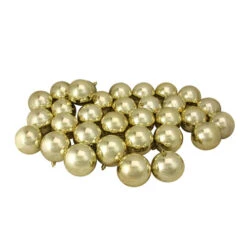 Northlight 32ct Champagne Gold Shatterproof Shiny Christmas Ball Ornaments 3.25 Inches 80mm