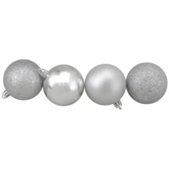 Northlight 60ct Shatterproof Silver 4-Finish Christmas Ball Ornaments 2.5" (60mm) -Chic Christmas Decoration northlight lj35422 lj35284 2 10967.1630079092