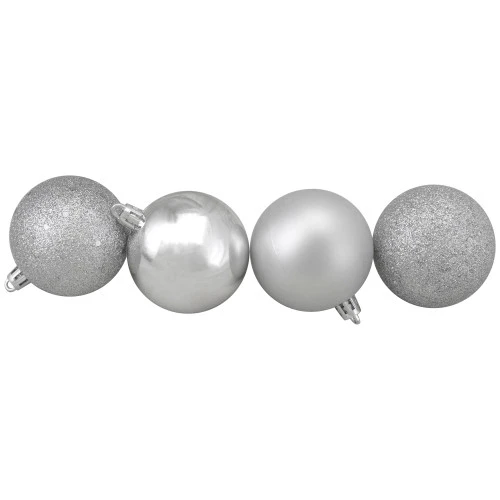 Northlight 32ct Silver Shatterproof 4 Finish Christmas Ball Ornaments 3.25" (80mm) 4 Northlight 32ct Silver Shatterproof 4 Finish Christmas Ball Ornaments 3.25" (80mm) - Image 4