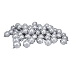 Northlight 60ct Silver Shatterproof Shiny Christmas Ball Ornaments 2.5" (60mm)