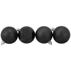 Northlight 60ct Black Shatterproof 4-Finish Christmas Ball Ornaments 2.5" (60mm) -Chic Christmas Decoration northlight lj35449 2updated 72673.1633627135