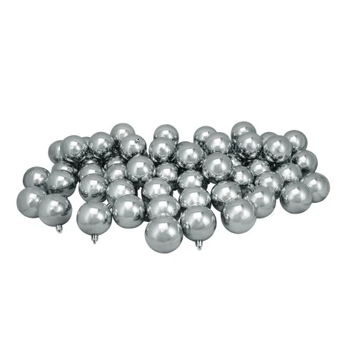 Northlight 60ct Gray Shatterproof Shiny Christmas Ball Ornaments 2.5" (60mm) 3 Northlight 60ct Gray Shatterproof Shiny Christmas Ball Ornaments 2.5" (60mm) - Image 3