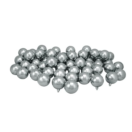 Northlight 60ct Gray Shatterproof Shiny Christmas Ball Ornaments 2.5" (60mm) 1 Northlight 60ct Gray Shatterproof Shiny Christmas Ball Ornaments 2.5" (60mm)
