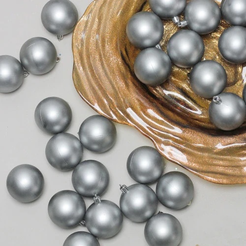 Northlight 60ct Gray Shatterproof Matte Christmas Ball Ornaments 2.5" (60mm) 2 Northlight 60ct Gray Shatterproof Matte Christmas Ball Ornaments 2.5" (60mm) - Image 2
