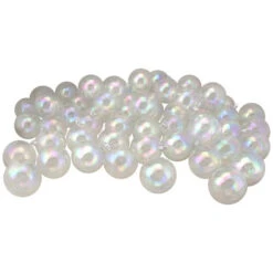 Northlight 60ct Clear Iridescent Shatterproof Shiny Christmas Ball Ornaments 2.5" (60mm)