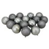 Northlight 16ct Gray Shatterproof 4-Finish Christmas Ball Ornaments 3" (75mm)