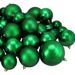Northlight 50ct Green Shatterproof 2-Finish Christmas Ball Ornaments 4" (100mm) -Chic Christmas Decoration northlight lj36050 03 21588.1664293226