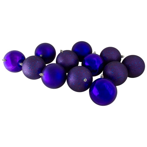 Northlight 12ct Indigo Blue Shatterproof 4-Finish Christmas Ball Ornaments 4" (100mm) 1 Northlight 12ct Indigo Blue Shatterproof 4-Finish Christmas Ball Ornaments 4" (100mm)