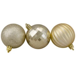 Northlight 100ct Champagne Gold Shatterproof 3-Finish Christmas Ball Ornaments 2.5" (60mm)