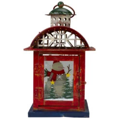Northlight Red, White And Gray Snowman "WELCOME" Christmas Lantern 9.75" -Chic Christmas Decoration northlight lk27673 1 19443.1588362466