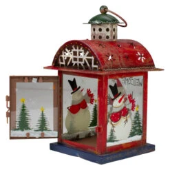 Northlight Red, White And Gray Snowman "WELCOME" Christmas Lantern 9.75" -Chic Christmas Decoration northlight lk27673 2 87974.1588362465