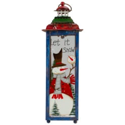 Northlight Red, White And Green "Snow" Christmas Lantern 15"