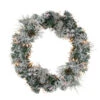Northlight Pre-lit Heavily Flocked Berries And Pine Cones Artificial Christmas Wreath - 24-Inch, Clear Lights