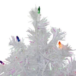 Northlight 2' Pre-Lit Medium White Iridescent Pine Artificial Christmas Tree - Multicolor Lights -Chic Christmas Decoration northlight m88667 2 79107.1588344475