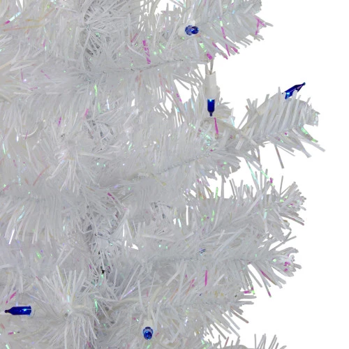 Northlight 3' Pre-Lit White Medium Pine Artificial Christmas Tree - Blue Lights 2 Northlight 3' Pre-Lit White Medium Pine Artificial Christmas Tree - Blue Lights - Image 2