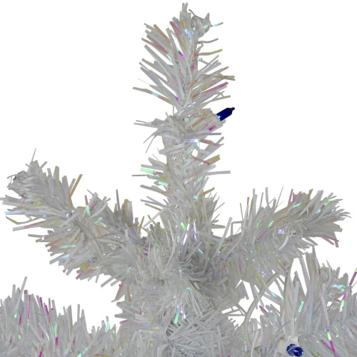 Northlight 3' Pre-Lit White Medium Pine Artificial Christmas Tree - Blue Lights 3 Northlight 3' Pre-Lit White Medium Pine Artificial Christmas Tree - Blue Lights - Image 3
