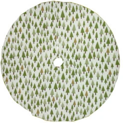 Northlight 48" Cream White And Green Forest Christmas Tree Skirt