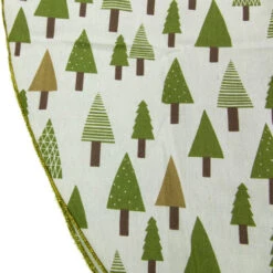 Northlight 48" Cream White And Green Forest Christmas Tree Skirt -Chic Christmas Decoration northlight n02722 04 05202.1689345450