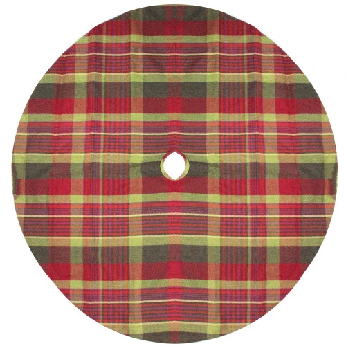 Northlight 48" Red And Green Plaid Rustic Woodland Christmas Tree Skirt With Green Trim 1 Northlight 48" Red And Green Plaid Rustic Woodland Christmas Tree Skirt With Green Trim