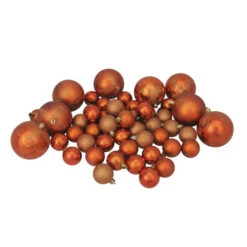 Northlight 125ct Burnt Orange Shatterproof 4-Finish Christmas Ornaments 5.5" (140mm)