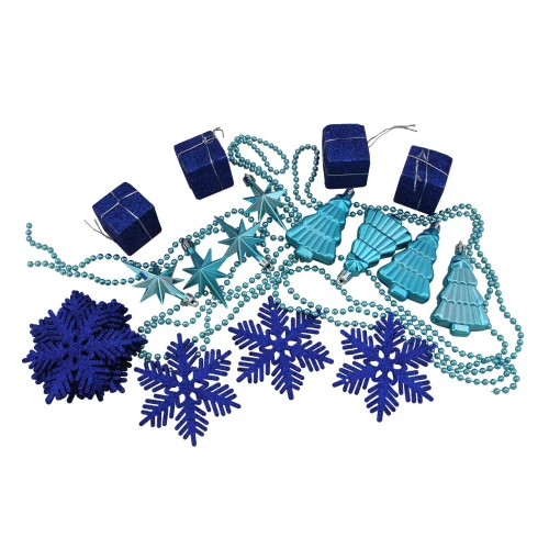 Northlight 125ct Peacock Blue Shatterproof 4-Finish Christmas Ornaments 5.5" (140mm) 3 Northlight 125ct Peacock Blue Shatterproof 4-Finish Christmas Ornaments 5.5" (140mm) - Image 3