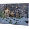 Northlight Country Rustic Winter Christmas LED Lighted Canvas Wall Art 23.5" X 15.5"