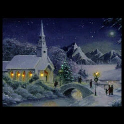 Northlight LED Fiber Optic Lighted Snow Covered Church Christmas Wall Art 15.75" X 12" -Chic Christmas Decoration northlight nj16539 2 32284.1588415648