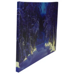 Northlight LED Lighted Nighttime In The Woods Winter Scene Canvas Wall Art 15.75" -Chic Christmas Decoration northlight nj82847 4 78620.1665611029